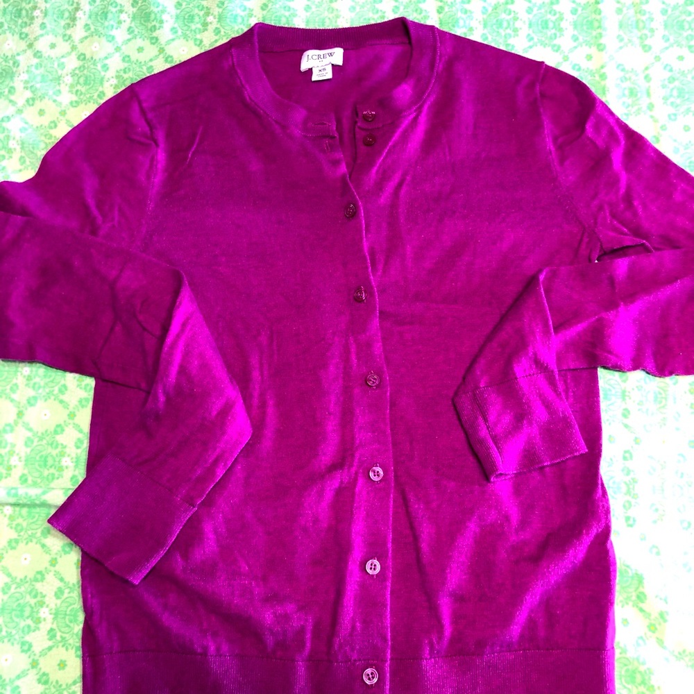 J Crew purple cardigan XS